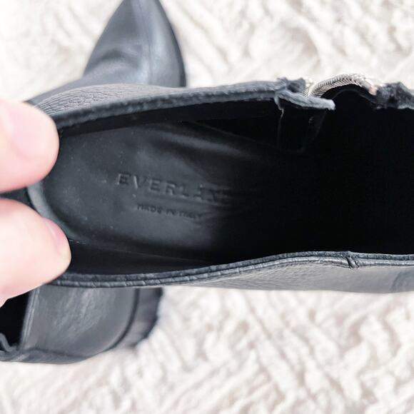 Everlane Boss Black Pebbled Leather Ankle Booties - Picture 9 of 9